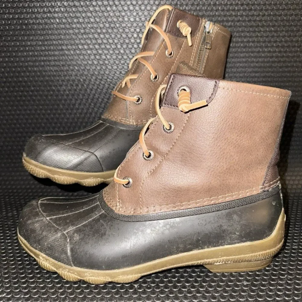 Sperry Womens Syren Gulf Duck Boot Brown Leather Waterproof Boots Size 7